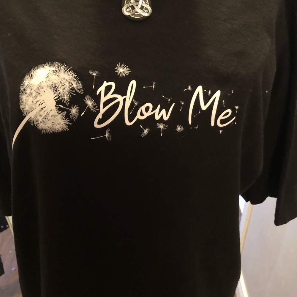 Blow Me Tee with Dandelion Print